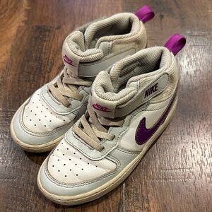 Nike Kids hi top Sneakers - Cream and Purple